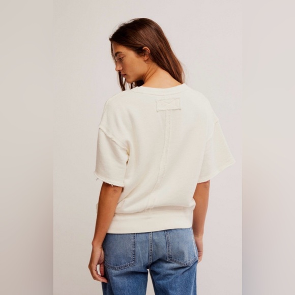 We The Free So Easy short sleeve sweatshirt in clean ivory - Picture 3 of 8